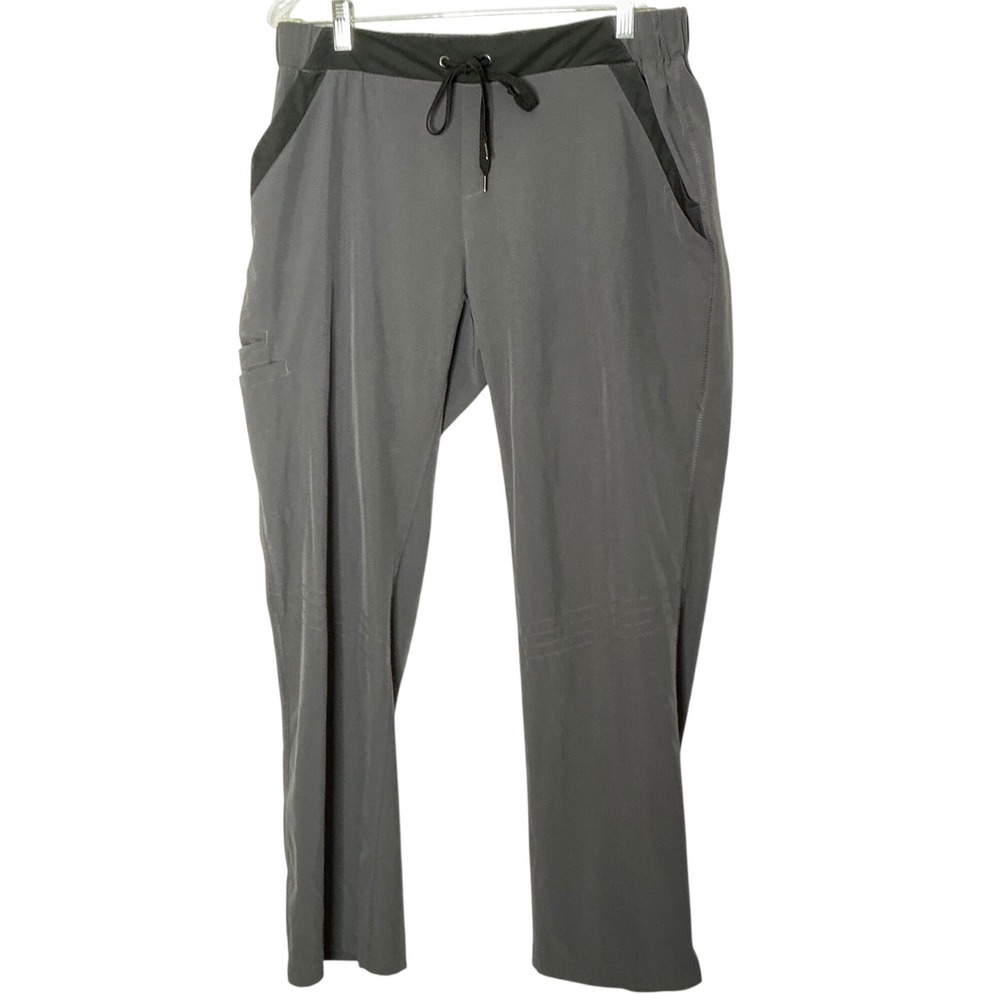 Healing Hands Performance Sport Mens Scrub Pants Gray Large Drawstring Cargo‎